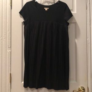 Black pleated vintage mod mini dress/tunic
